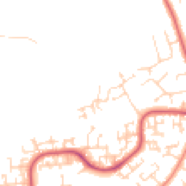 Daytime road noise heatmap for PO8 9ZP