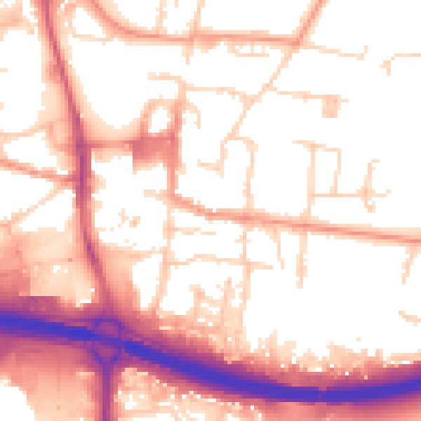 Daytime road noise heatmap for PO9 1AE
