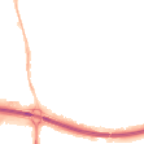 Night-time road noise heatmap for PO9 1AE