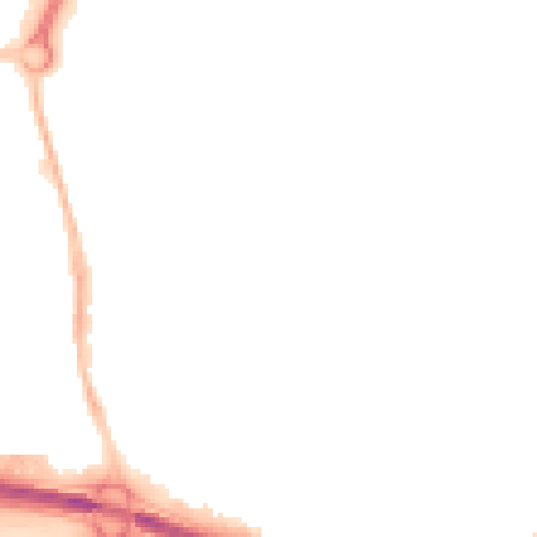 Night-time road noise heatmap for PO9 1AG