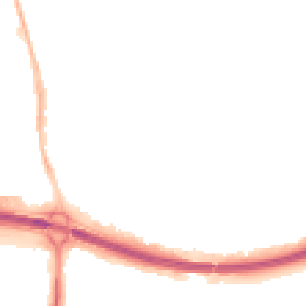 Night-time road noise heatmap for PO9 1AN