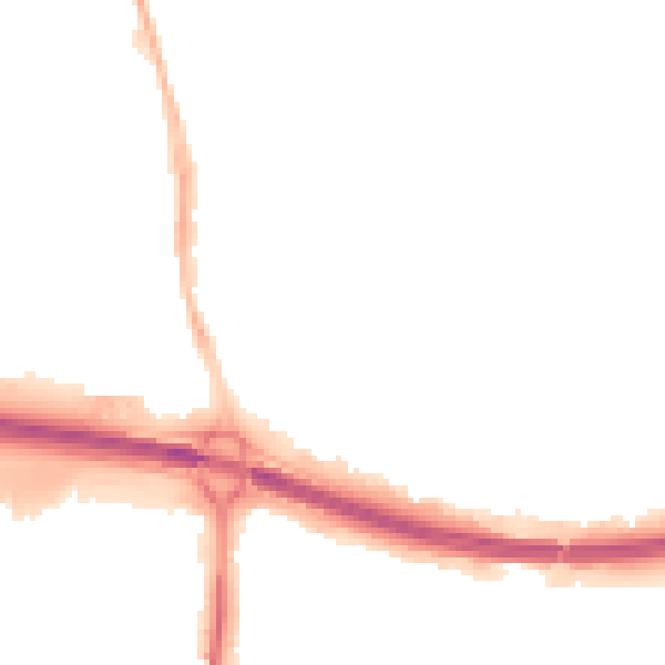 Night-time road noise heatmap for PO9 1AP
