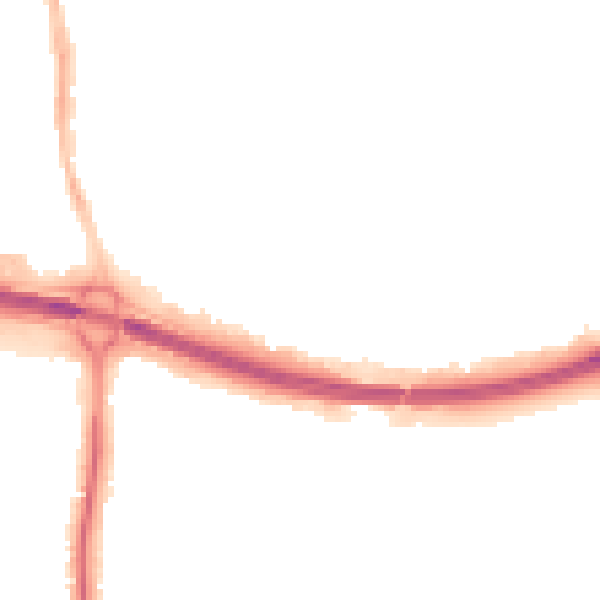 Night-time road noise heatmap for PO9 1AT