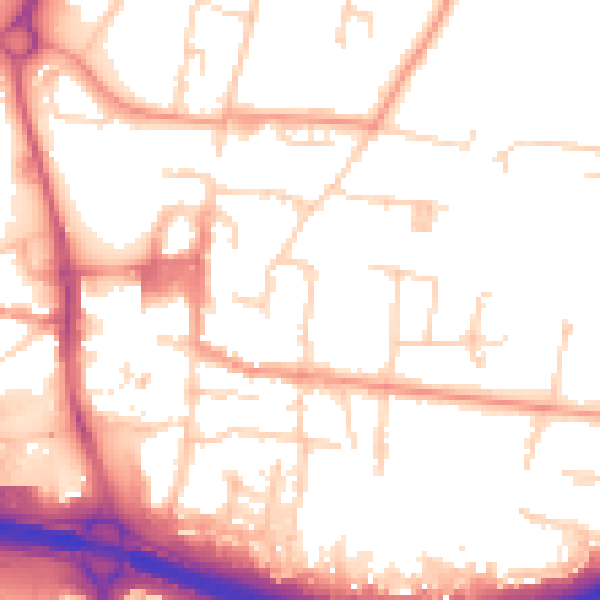 Daytime road noise heatmap for PO9 1AX