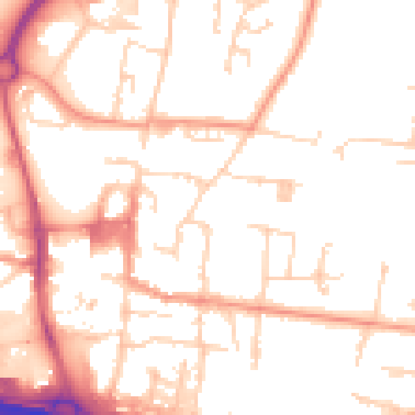 Daytime road noise heatmap for PO9 1AY