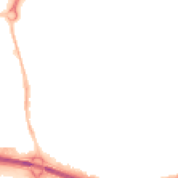 Night-time road noise heatmap for PO9 1BA