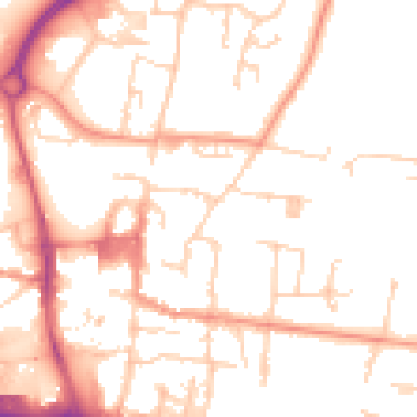 Daytime road noise heatmap for PO9 1BB