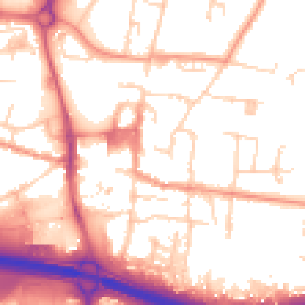 Daytime road noise heatmap for PO9 1BE