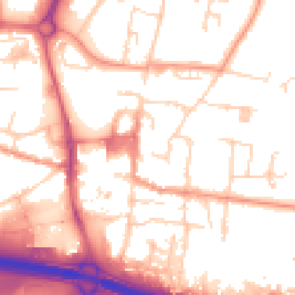 Daytime road noise heatmap for PO9 1BG