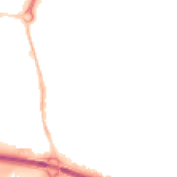 Night-time road noise heatmap for PO9 1BG