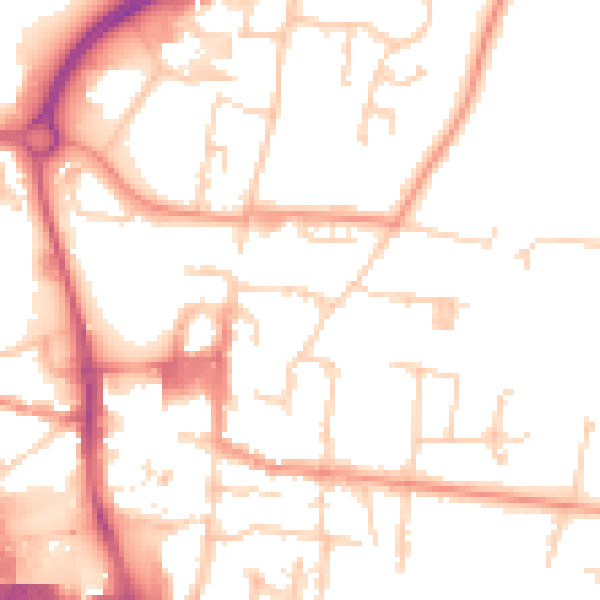 Daytime road noise heatmap for PO9 1BL