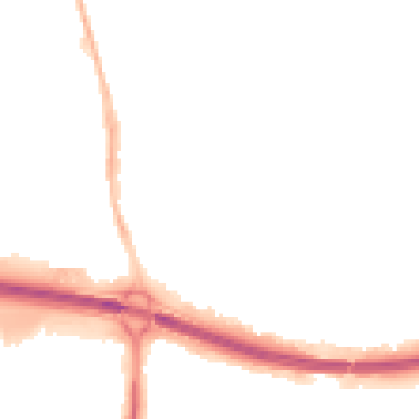 Night-time road noise heatmap for PO9 1BU