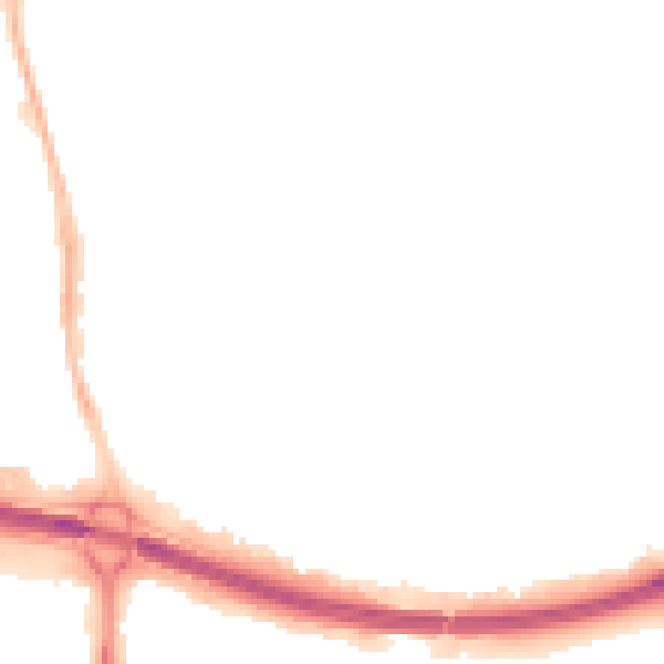 Night-time road noise heatmap for PO9 1BW