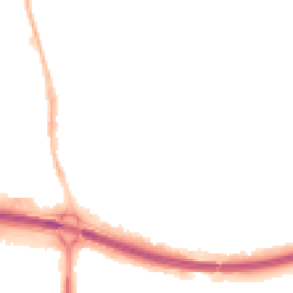 Night-time road noise heatmap for PO9 1BX