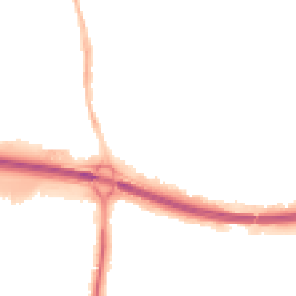 Night-time road noise heatmap for PO9 1BY