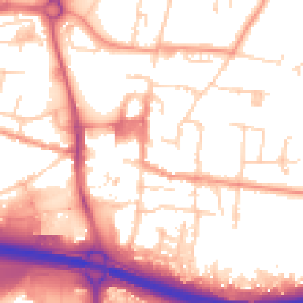Daytime road noise heatmap for PO9 1DF