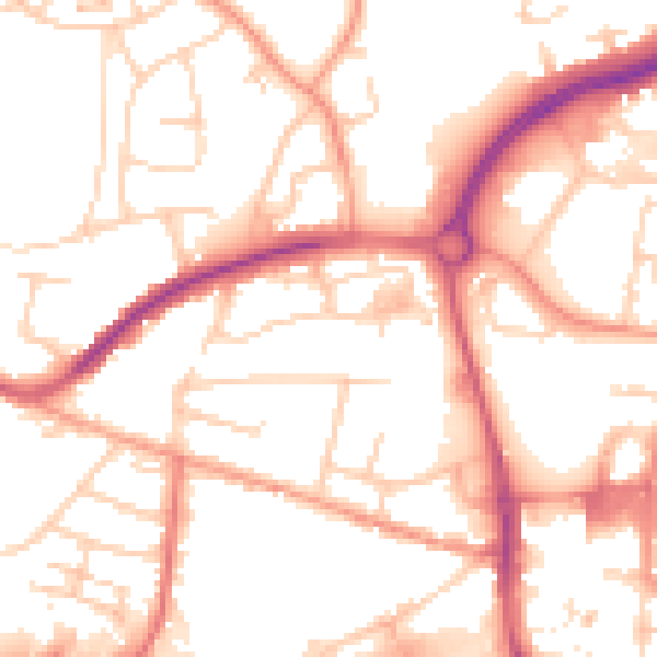 Daytime road noise heatmap for PO9 1DN