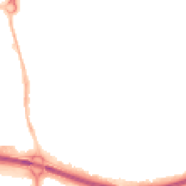 Night-time road noise heatmap for PO9 1EA