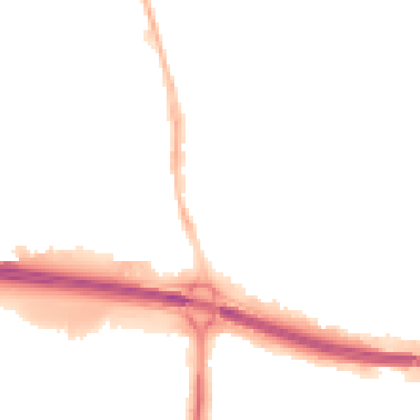 Night-time road noise heatmap for PO9 1ED