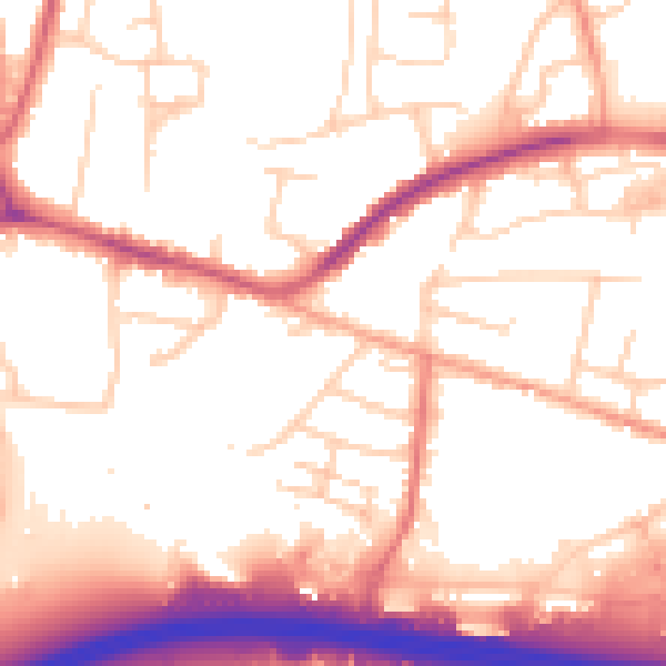 Daytime road noise heatmap for PO9 1LH