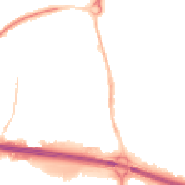 Night-time road noise heatmap for PO9 1LN