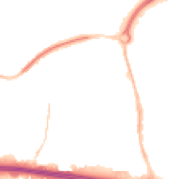 Night-time road noise heatmap for PO9 1NE