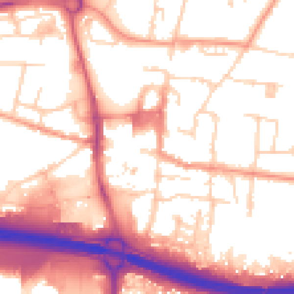 Daytime road noise heatmap for PO9 1PF
