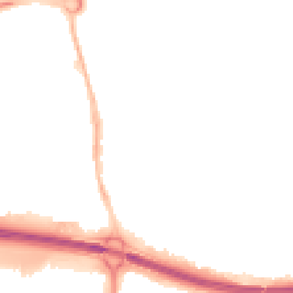 Night-time road noise heatmap for PO9 1PF