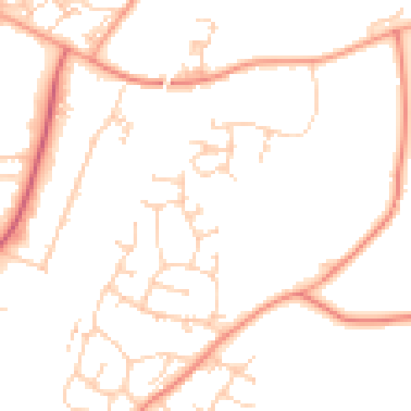 Daytime road noise heatmap for PO9 2FL