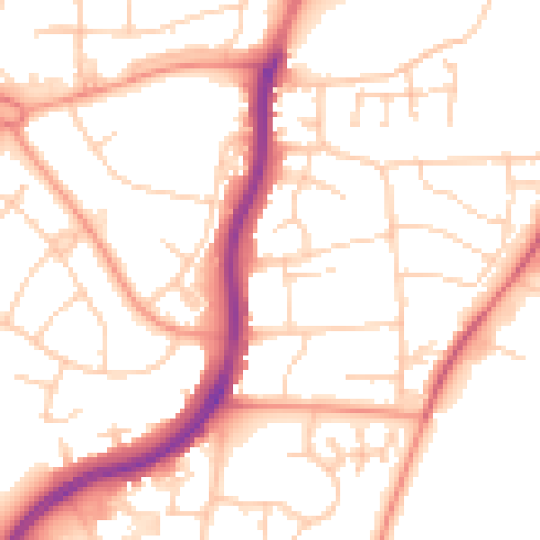 Daytime road noise heatmap for PO9 2HL