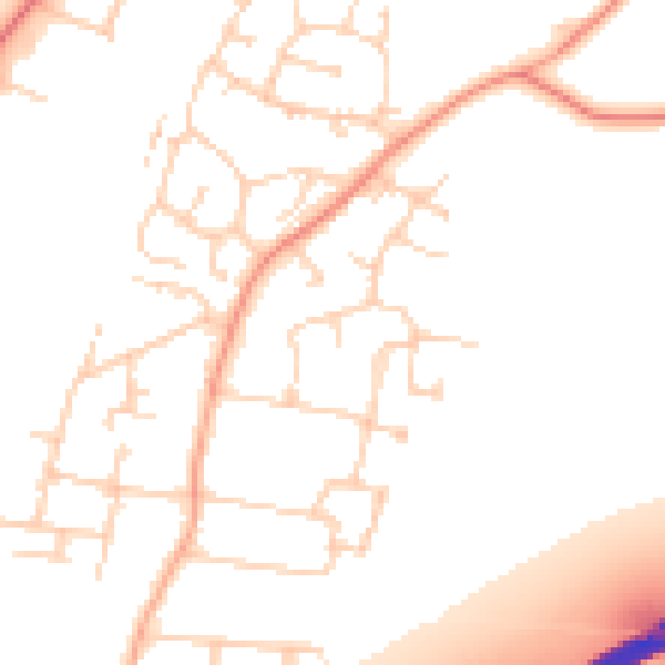 Daytime road noise heatmap for PO9 2PN