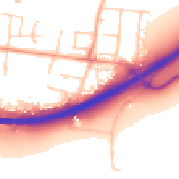 Daytime road noise heatmap for PO9 2TP