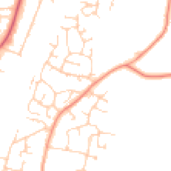 Daytime road noise heatmap for PO9 2UZ