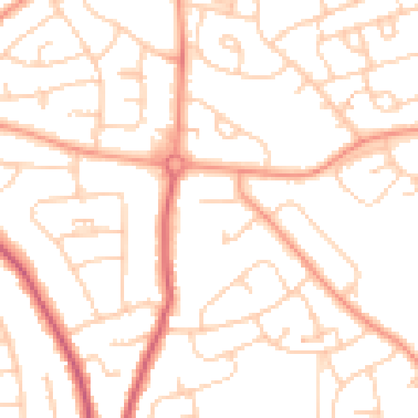 Daytime road noise heatmap for PO9 3AP