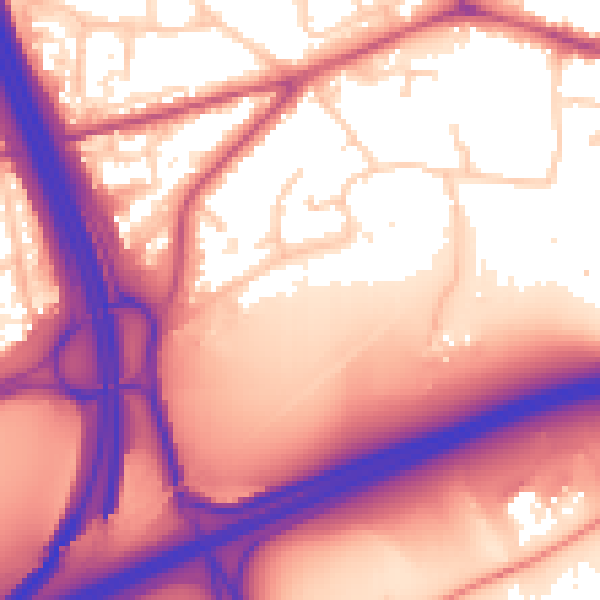 Daytime road noise heatmap for PO9 3FT