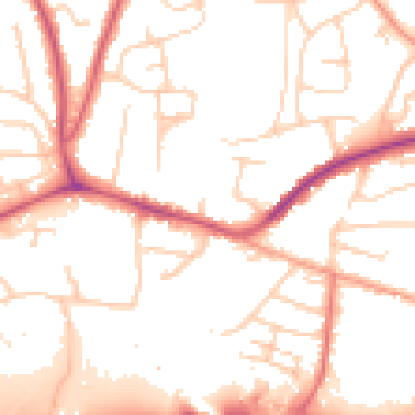 Daytime road noise heatmap for PO9 3HD