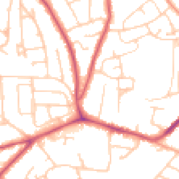 Daytime road noise heatmap for PO9 3HH