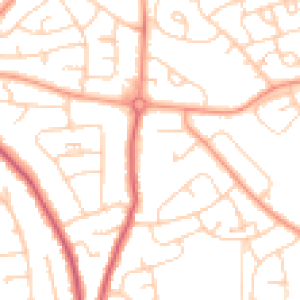 Daytime road noise heatmap for PO9 3HN