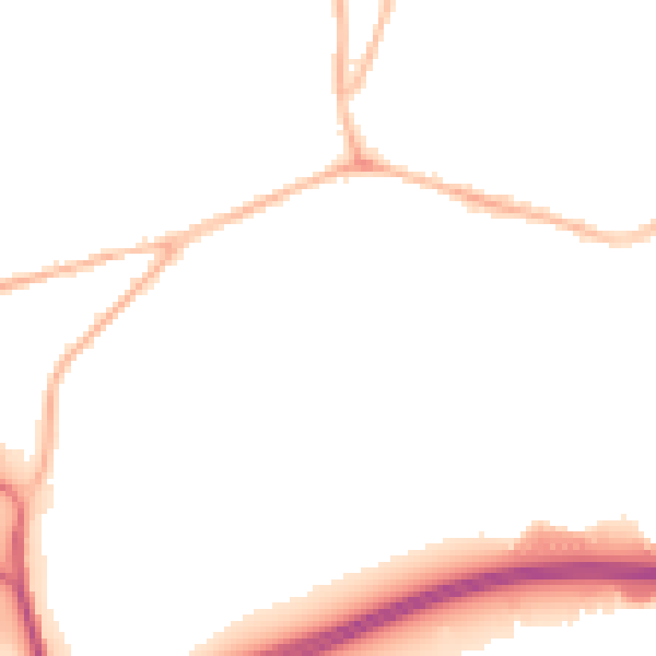 Night-time road noise heatmap for PO9 3JG