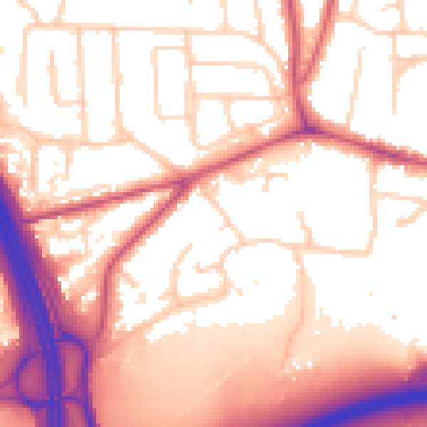 Daytime road noise heatmap for PO9 3JL