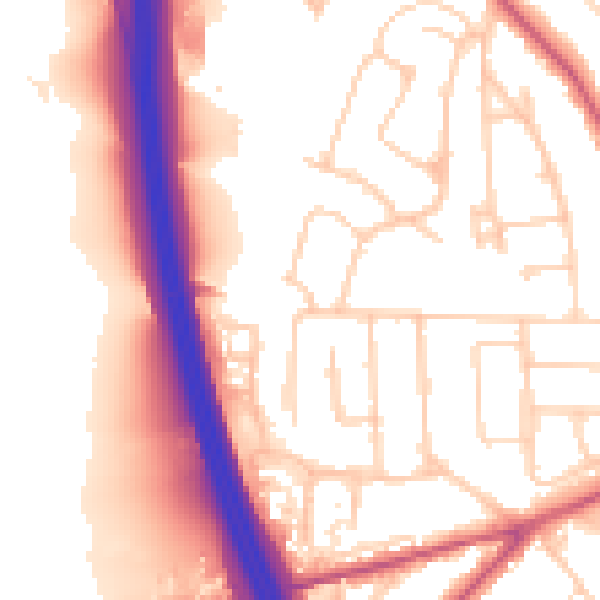 Daytime road noise heatmap for PO9 3RG