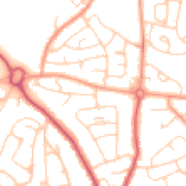 Daytime road noise heatmap for PO9 3SN
