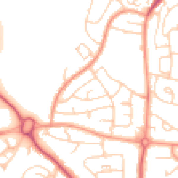 Daytime road noise heatmap for PO9 4AX