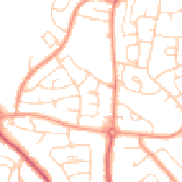 Daytime road noise heatmap for PO9 4BN