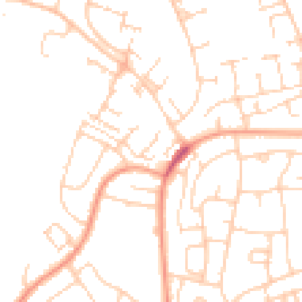 Daytime road noise heatmap for PO9 4JU