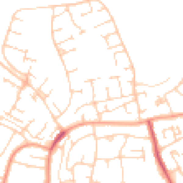Daytime road noise heatmap for PO9 4NA