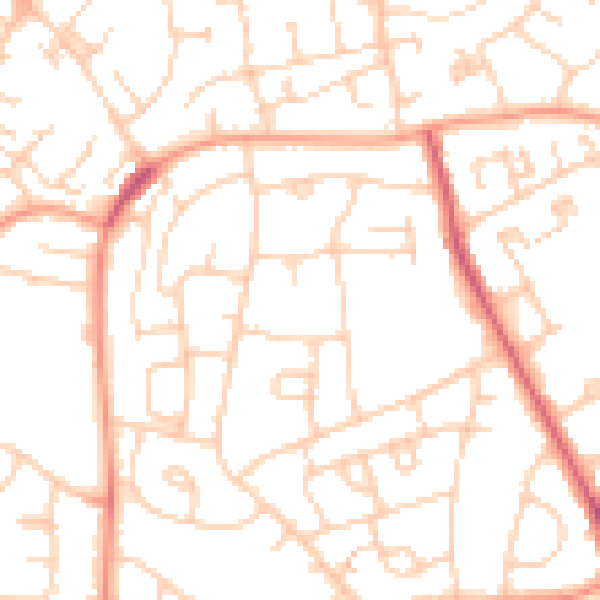 Daytime road noise heatmap for PO9 4NY