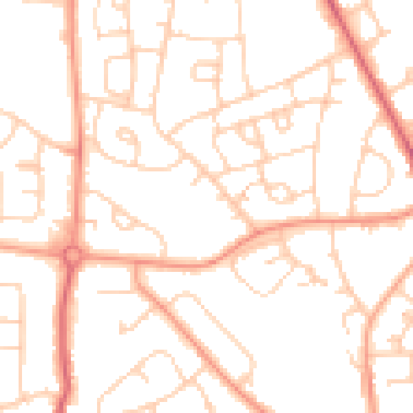 Daytime road noise heatmap for PO9 4PR