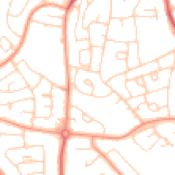 Daytime road noise heatmap for PO9 4PU