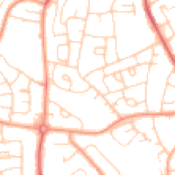Daytime road noise heatmap for PO9 4RS